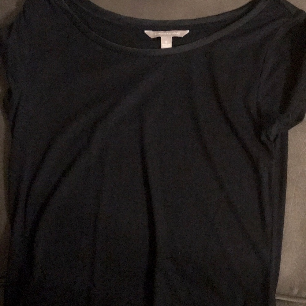 Black work top- comfortable fit with satin collar